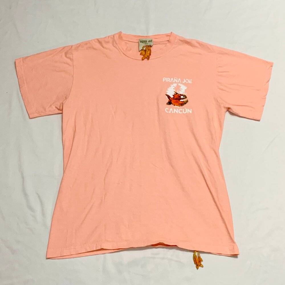 VTG Y2K Piraña Joe T-Shirt Cancún Mexico Riviera Maya Graphic Tee Mens Large